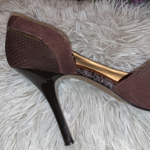 CARLOS SANTANA OBSESSION SUEDE LEATHER POINTED TOE STILETTO BROWN LADIES 8 1/2 - Picture 6 of 9